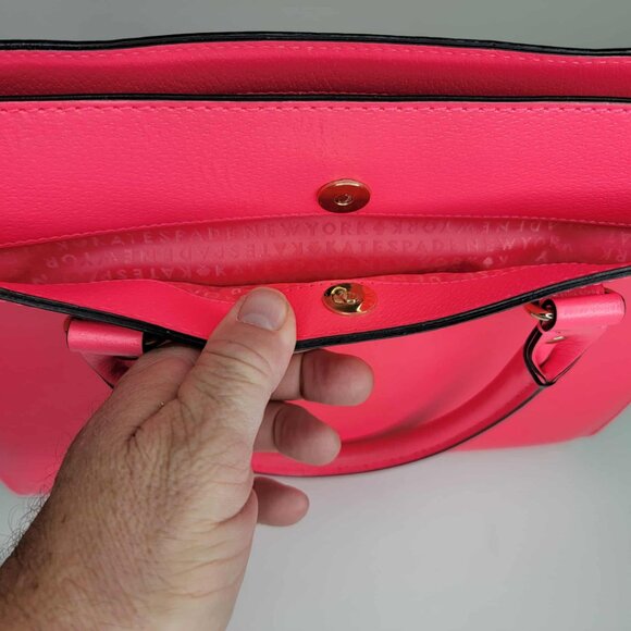 Kate Spade Bright Pink Leather Handbag and Matching Leather Purse NEAR MINT! - Picture 7 of 16